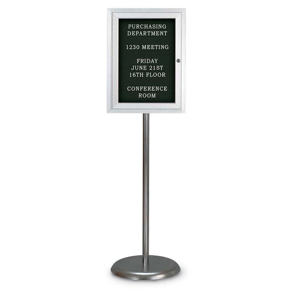 Corkboard, Triple Door, Radius Frame, 96x48", Bronze/Cobalt